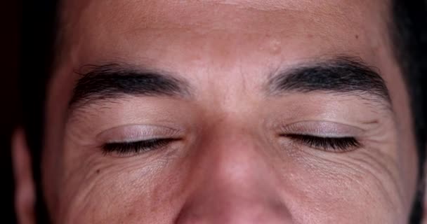 Man Closing Eyes Meditation Contemplative Person Eyes Closed — 图库视频影像