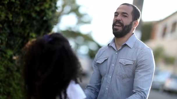 Father Daughter Dancing Jumping Together Happiness Joy — Vídeos de Stock