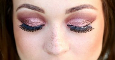 Güzel, güzel, makro, kapalı gözler.