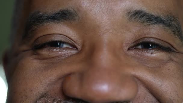 Older Person Macro Closeup Face Eyes Smiling — Video