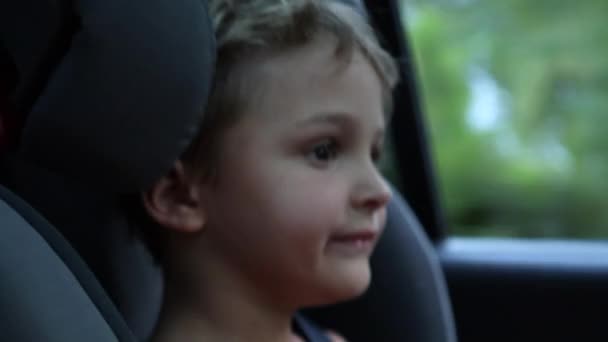 Toddler Child Backseat Car Motion — Wideo stockowe