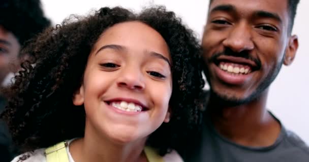 Siblings Smiling Camera Mixed Race Ethnically Diverse Brother Sister — Video Stock