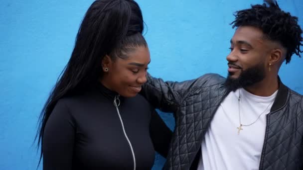 African Brother Sister Embrace Family Love Affection — Stok Video