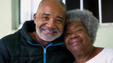 Family love and affection son with senior mother together