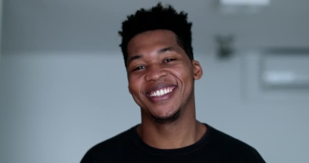 Charismatic Young African Black Man Smiling — Stock video