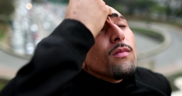 Emotional Broken Man Suffering Mental Illness — Video