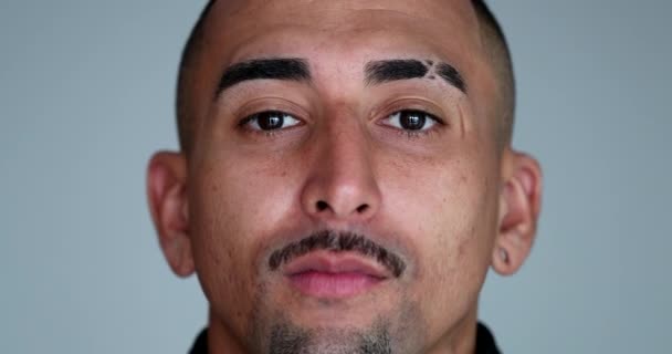 Hispanic Young Man Portrait Looking Camera Latino South American Guy — Vídeo de stock