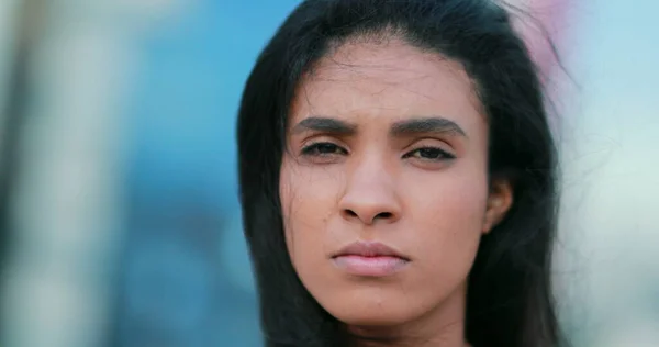 Judgemental Young Black African Woman Portrait — Stock Photo, Image