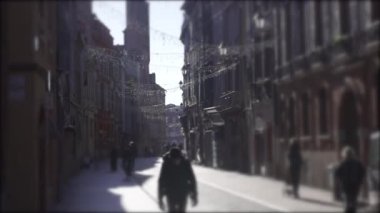 European street during covid time people getting out outside