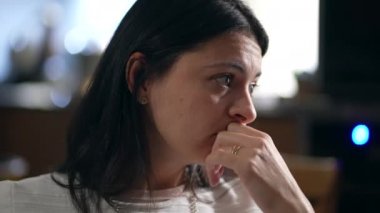 Close-up face showing concern and empathy talking with friend
