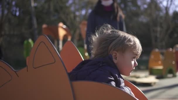 Baby Toddler Child Playing Playground — Stok video