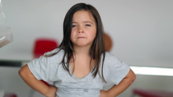 Upset Angry Little Girl Child — Vídeos de Stock