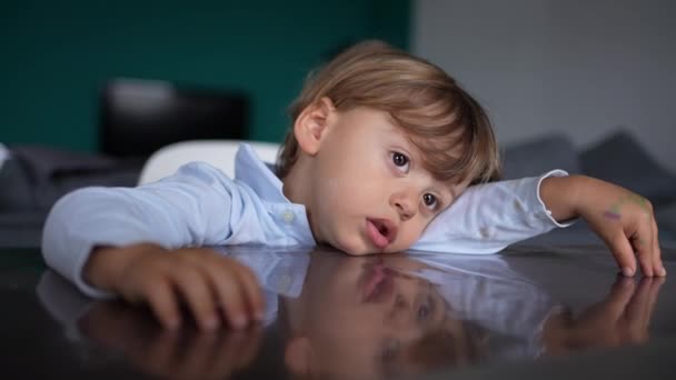 Bored Little Baby Toddler Infant Feeling Boredom — Vídeo de Stock