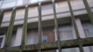 Sharp security pikes used as gate against intruders. Protection against invaders