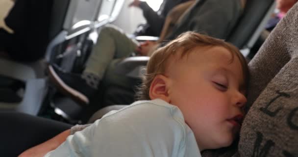 Sleeping Baby Flight Airplane — Wideo stockowe
