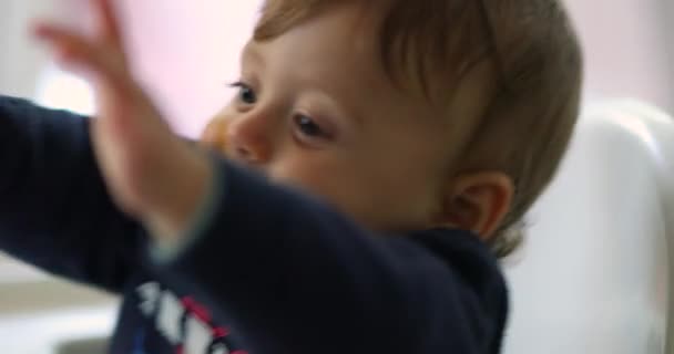 Niño Bebé Feliz Niño Pequeño Aplaudiendo Manos Sintiendo Alegría — Vídeos de Stock