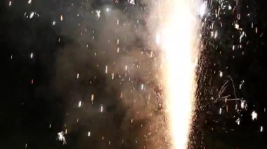 Beautiful firework sparks in reverse