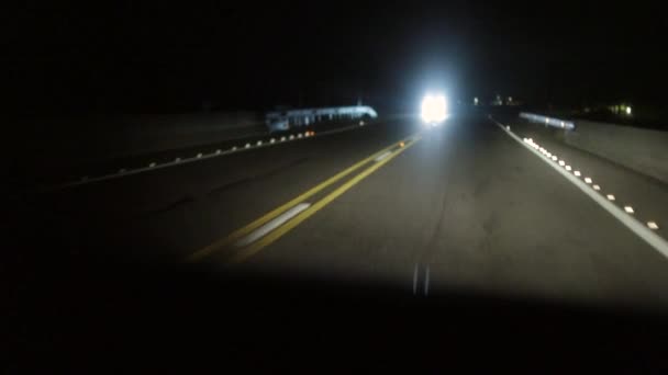 Passenger Point View Driving Night Road — Stock Video