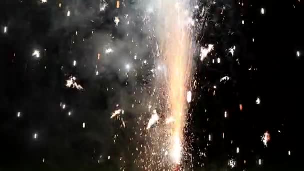 Firework Volcano Celebration Night — ストック動画