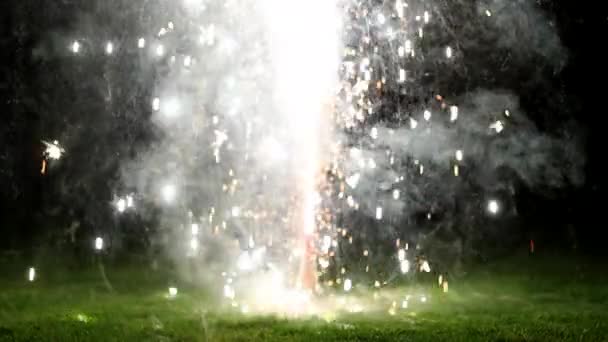 Blurry Fireworks Display New Year Celebration — Vídeo de Stock