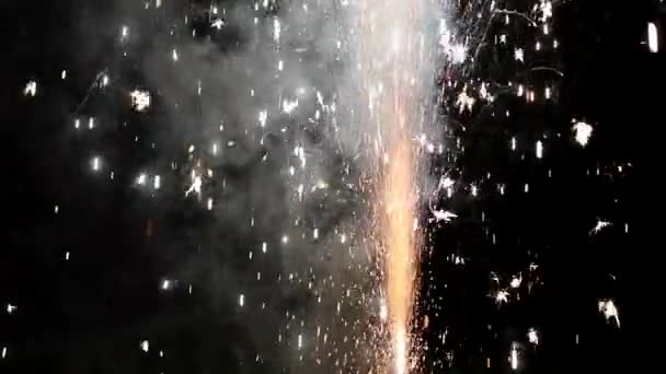Volcano Fireworks Celebrating Holiday New Year Firework Celebration — стоковое видео