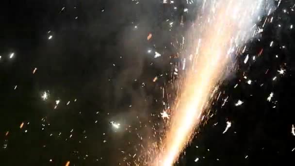 Volcano Firework Sparks Slow Motion 120Fps — стоковое видео