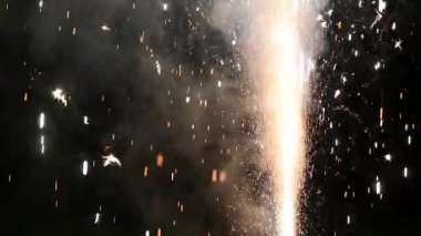 Beautiful firework sparks in reverse
