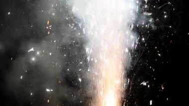 Beautiful firework sparks in reverse