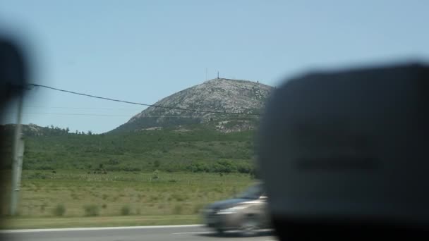 Traveling Landscape Passing Pov Passenger Pespective Road — Wideo stockowe