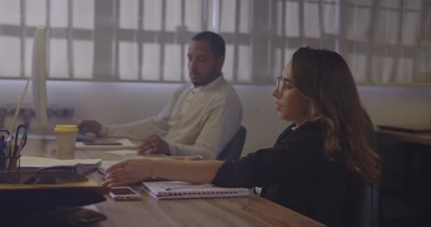 Ofislerinde Çalışan Çalışanlara Tele Pazarlama — Stok video