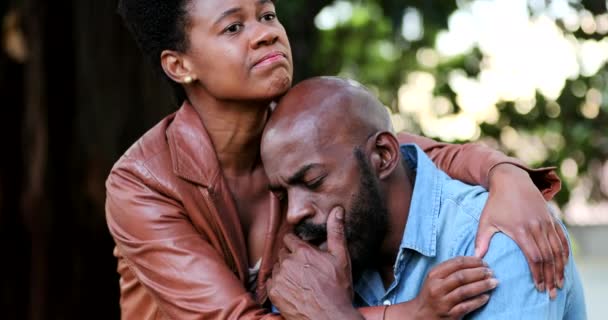 Soutien Unité Afro Américains Consolation Émotionnelle Couple Partenaire — Video