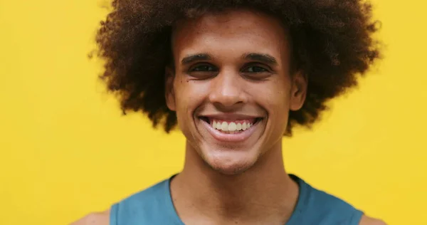 Happy Smiling Mixed Race Young African American Man Looking Camera — Stock Fotó