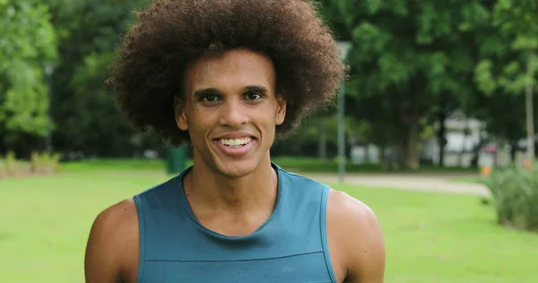 Mixed Ethnicity African Man Walking Park Outdoors — Stock fotografie