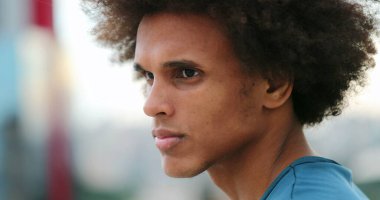 Profile of mixed race handsome young man