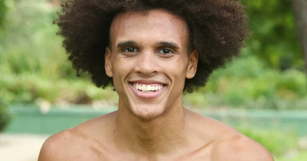 Portrait Happy Young Black African Man Smiling — ストック写真