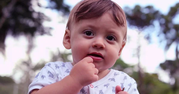 Portrait Baby Park Nature Beautiful One Year Old Toddler Child — ストック写真