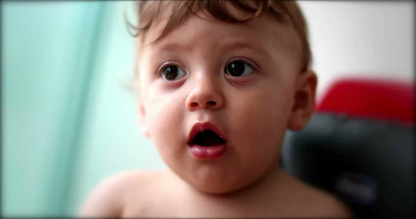 Adorable Baby Infant Child Face Highchair — Fotografia de Stock