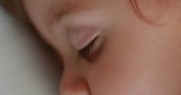 Baby Sleeping Close Macro Face Infant Boy Drooling Afternoon Nap — Photo