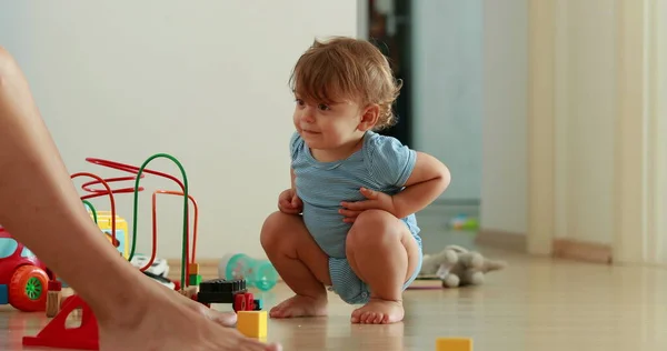 Baby Paying Attention One Year Old Infant Toddler Home — 스톡 사진
