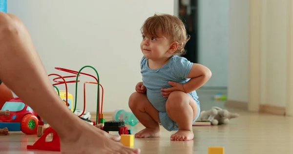 Baby Paying Attention One Year Old Infant Toddler Home — 스톡 사진