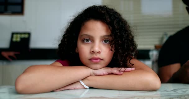Preteen girl looking at camera smiling. Cute little child smile ...