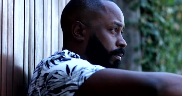 Hombre Africano Negro Preocupado Persona Frustrada — Vídeos de Stock