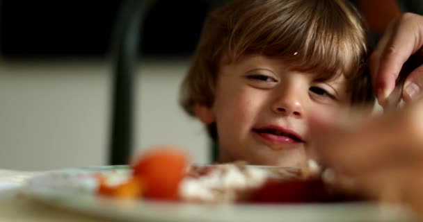 Karmienie Dziecka Pokarmem Przez Matkę — Wideo stockowe