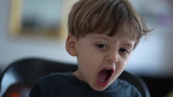 Zdenerwowany Chłopiec Krzyczący Wściekłe Dziecko Krzyczące — Wideo stockowe
