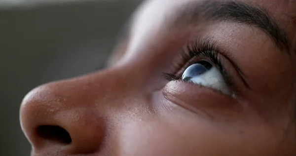 Child Eyes Looking Black Kid Opening Closing Eyes Stock Photo