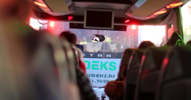 Utasperspektíva Buszon Belül Busszal Utazó Személy Pov — Stock videók