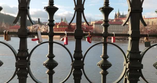 Adore Les Cadenas Sur Pont Serrures Mariage Sur Une Clôture — Video