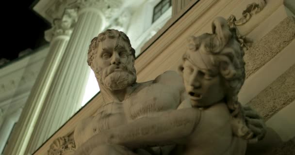 Статуя Геркулеса Убивающего Ипполита Квартале Хофбург Вена Австрия — стоковое видео