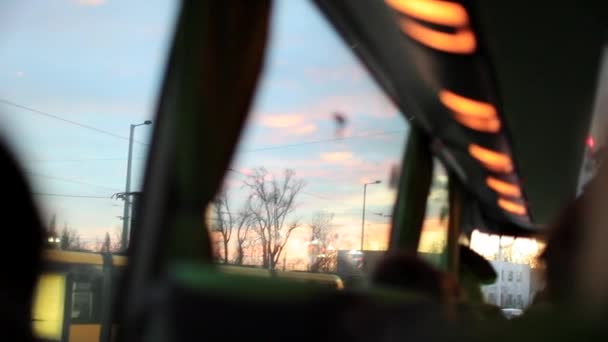 Point Vue Des Passagers Voyageant Bus Vue Arrière Perspective Bus — Video