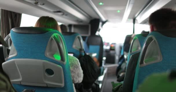 Perspektiva Cestujících Pov Cestování Autobusem Silnici — Stock video
